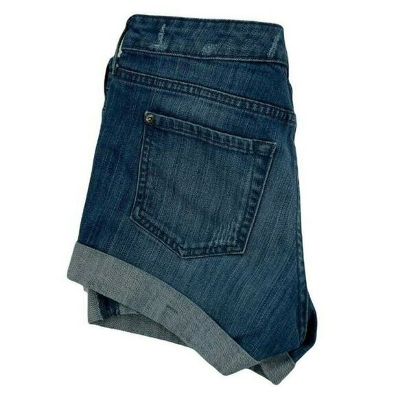 Banana Republic Short Women Size 4/27 Midi Cuffed Hem Whiskers Denim - Picture 5 of 8